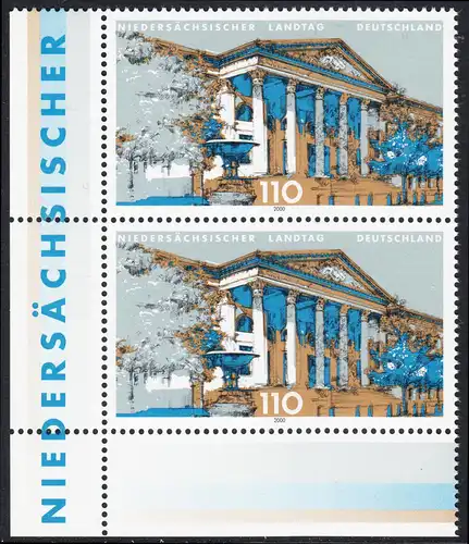 BUND 2000 Michel-Nummer 2104 postfrisch vert.PAAR ECKRAND unten links