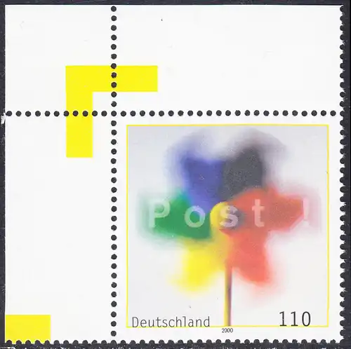 BUND 2000 Michel-Nummer 2106 postfrisch EINZELMARKE ECKRAND oben links