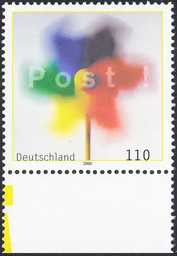 BUND 2000 Michel-Nummer 2106 postfrisch EINZELMARKE RAND unten (a)