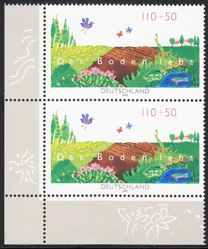 BUND 2000 Michel-Nummer 2116 postfrisch vert.PAAR ECKRAND unten links