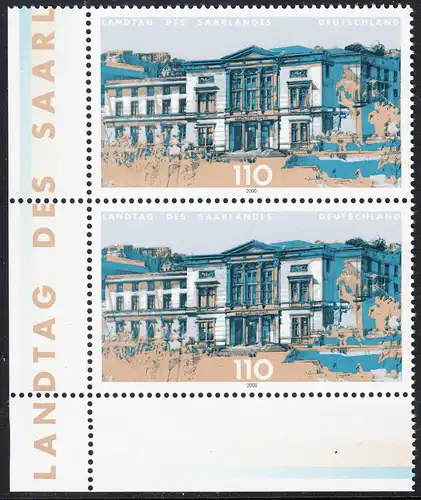 BUND 2000 Michel-Nummer 2153 postfrisch vert.PAAR ECKRAND unten links