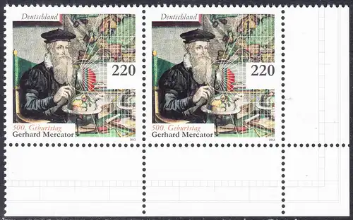 BUND 2012 Michel-Nummer 2918 postfrisch horiz.PAAR ECKRAND unten rechts