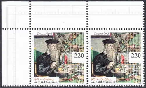 BUND 2012 Michel-Nummer 2918 postfrisch horiz.PAAR ECKRAND oben links