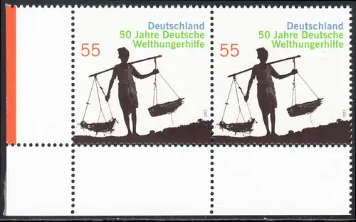 BUND 2012 Michel-Nummer 2928 postfrisch horiz.PAAR ECKRAND unten links