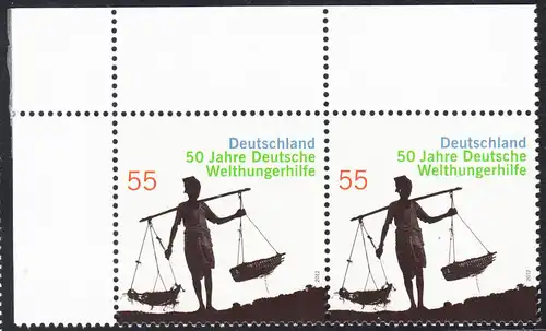 BUND 2012 Michel-Nummer 2928 postfrisch horiz.PAAR ECKRAND oben links