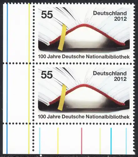 BUND 2012 Michel-Nummer 2956 postfrisch vert.PAAR ECKRAND unten links