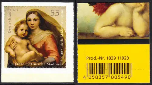 BUND 2012 Michel-Nummer 2965 postfrisch horiz.PAAR m/ EAN -aus MH/selbstklebend-