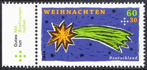 BUND 2014 Michel-Nummer 3108 postfrisch EINZELMARKE RAND links