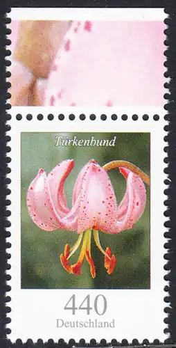 BUND 2014 Michel-Nummer 3118 postfrisch EINZELMARKE RAND oben (a)