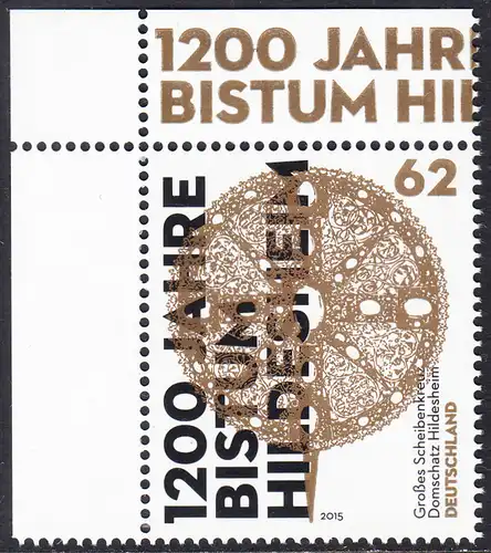 BUND 2015 Michel-Nummer 3137 postfrisch EINZELMARKE ECKRAND oben links