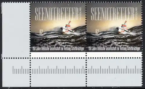 BUND 2015 Michel-Nummer 3153 postfrisch horiz.PAAR ECKRAND unten links
