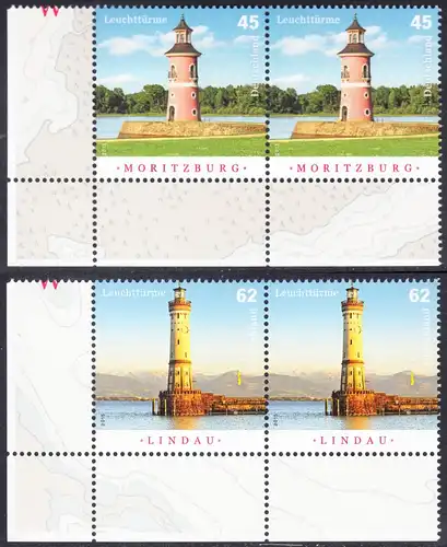 BUND 2015 Michel-Nummer 3156-3157 postfrisch SATZ(2) horiz.PAARE ECKRÄNDER unten links