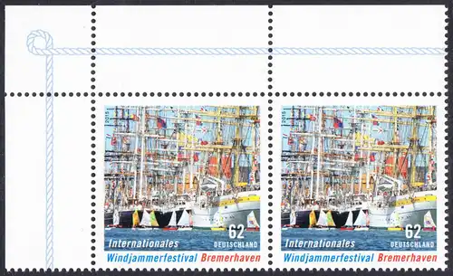 BUND 2015 Michel-Nummer 3172 postfrisch horiz.PAAR ECKRAND oben links