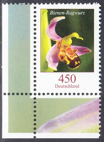 BUND 2015 Michel-Nummer 3191 postfrisch EINZELMARKE ECKRAND unten links