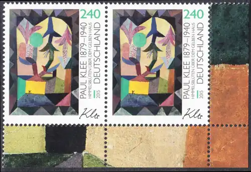 BUND 2015 Michel-Nummer 3195 postfrisch horiz.PAAR ECKRAND unten rechts