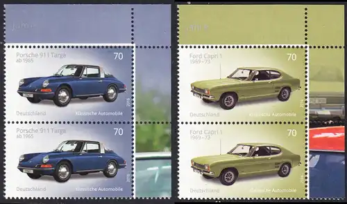 BUND 2016 Michel-Nummer 3201-3202 postfrisch SATZ(2) vert.PAARE ECKRÄNDER oben rechts