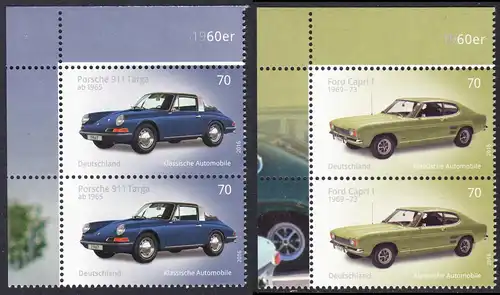 BUND 2016 Michel-Nummer 3201-3202 postfrisch SATZ(2) vert.PAARE ECKRÄNDER oben links