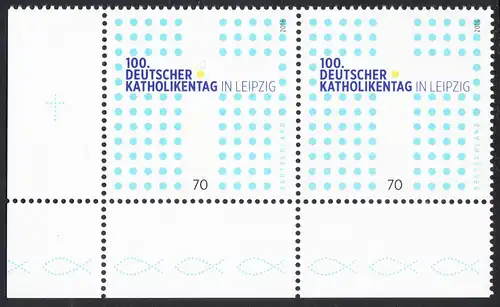 BUND 2016 Michel-Nummer 3239 postfrisch horiz.PAAR ECKRAND unten links