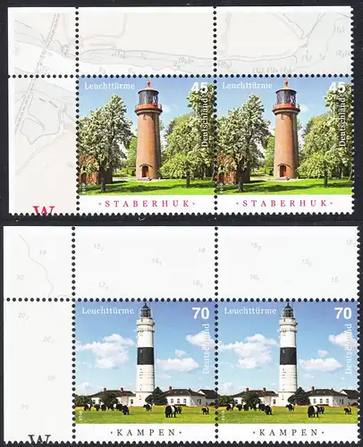 BUND 2016 Michel-Nummer 3252-3253 postfrisch SATZ(2) horiz.PAARE ECKRAND oben links