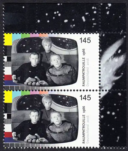 BUND 2016 Michel-Nummer 3260 postfrisch vert.PAAR ECKRAND oben rechts