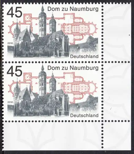 BUND 2016 Michel-Nummer 3264 postfrisch vert.PAAR ECKRAND unten rechts