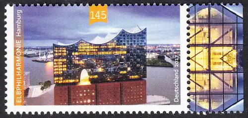 BUND 2017 Michel-Nummer 3278 postfrisch EINZELMARKE RAND rechts (b)