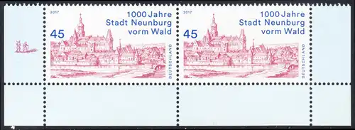 BUND 2017 Michel-Nummer 3290 postfrisch horiz.PAAR ECKRÄNDER unten links/rechts