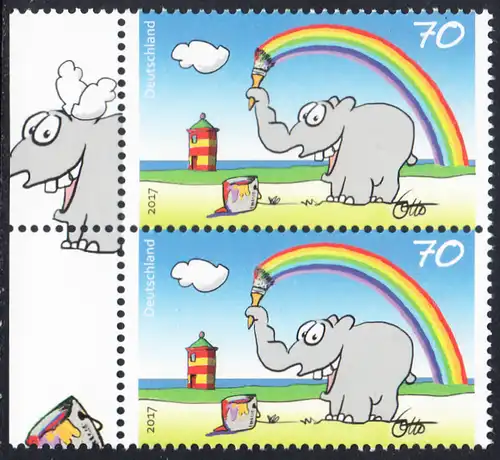 BUND 2017 Michel-Nummer 3292 postfrisch vert.PAAR RÄNDER links