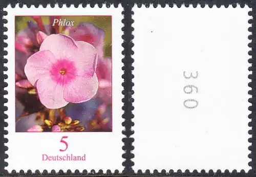 BUND 2017 Michel-Nummer 3296 postfrisch EINZELMARKE (Rollenmarke) m/ rücks. Nummer 360