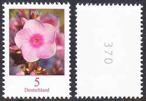 BUND 2017 Michel-Nummer 3296 postfrisch EINZELMARKE (Rollenmarke) m/ rücks. Nummer 370