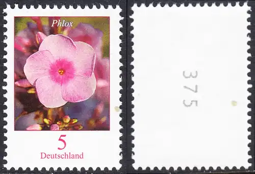 BUND 2017 Michel-Nummer 3296 postfrisch EINZELMARKE (Rollenmarke) m/ rücks. Nummer 375