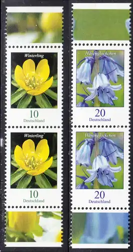 BUND 2017 Michel-Nummer 3314-3315 postfrisch SATZ(2) vert.PAARE RÄNDER oben/unten (a)