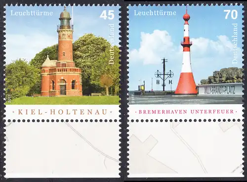 BUND 2017 Michel-Nummer 3316-3317 postfrisch SATZ(2) EINZELMARKEN RÄNDER unten (a)