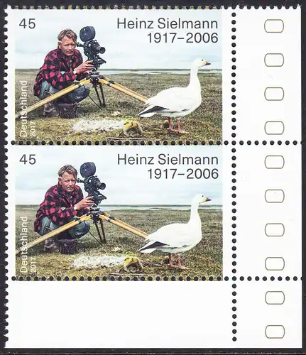 BUND 2017 Michel-Nummer 3318 postfrisch vert.PAAR ECKRAND unten rechts