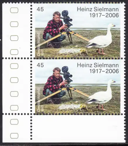 BUND 2017 Michel-Nummer 3318 postfrisch vert.PAAR ECKRAND unten links