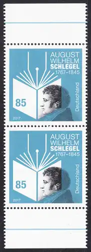 BUND 2017 Michel-Nummer 3332 postfrisch vert.PAAR RÄNDER unten/oben