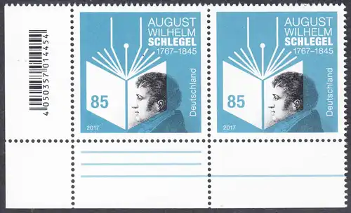 BUND 2017 Michel-Nummer 3332 postfrisch horiz.PAAR ECKRAND unten links
