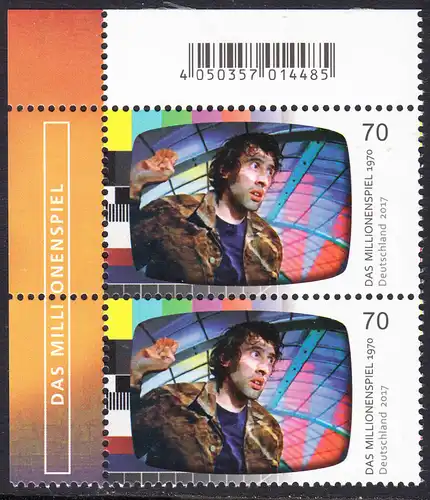 BUND 2017 Michel-Nummer 3335 postfrisch vert.PAAR ECKRAND oben links