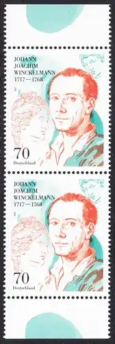 BUND 2017 Michel-Nummer 3338 postfrisch vert.PAAR RÄNDER unten/oben