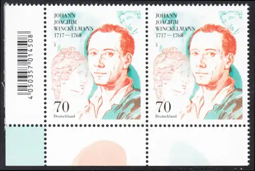 BUND 2017 Michel-Nummer 3338 postfrisch horiz.PAAR ECKRAND unten links