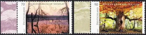 BUND 2017 Michel-Nummer 3341-3342 postfrisch SATZ(2) EINZELMARKEN RÄNDER links (c)