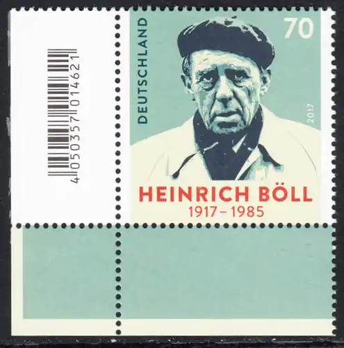 BUND 2017 Michel-Nummer 3350 postfrisch EINZELMARKE ECKRAND unten links
