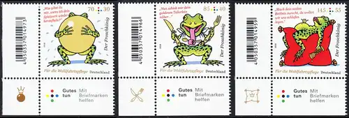 BUND 2018 Michel-Nummer 3357-3359 postfrisch SATZ(3) EINZELMARKEN ECKRÄNDER unten links