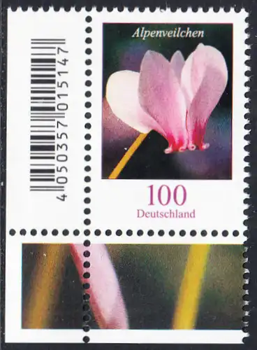 BUND 2018 Michel-Nummer 3365 postfrisch EINZELMARKE ECKRAND unten links