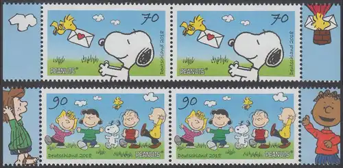 BUND 2018 Michel-Nummer 3369-3370 postfrisch SATZ(2) horiz.PAARE RÄNDER rechts/links (b)