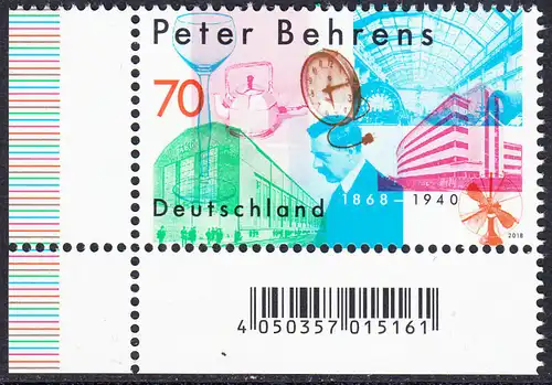 BUND 2018 Michel-Nummer 3373 postfrisch EINZELMARKE ECKRAND unten links