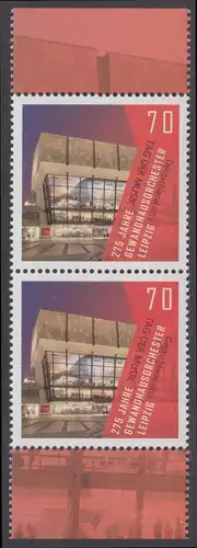 BUND 2018 Michel-Nummer 3385 postfrisch vert.PAAR RÄNDER oben/unten (c)