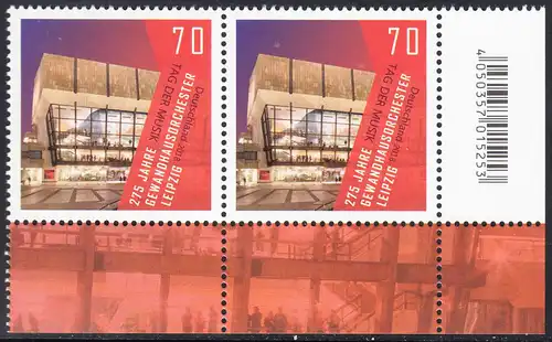 BUND 2018 Michel-Nummer 3385 postfrisch horiz.PAAR ECKRAND unten rechts