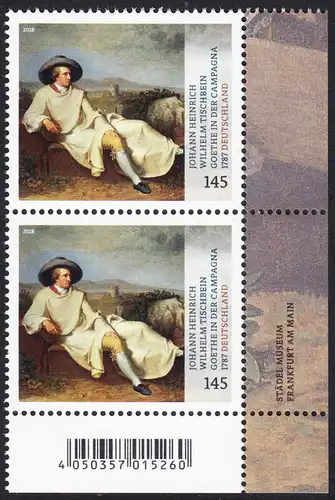 BUND 2018 Michel-Nummer 3393 postfrisch vert.PAAR ECKRAND unten rechts