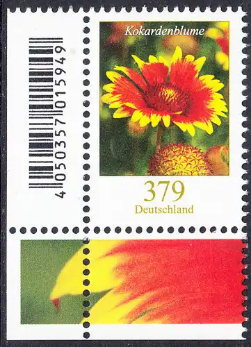 BUND 2018 Michel-Nummer 3399 postfrisch EINZELMARKE ECKRAND unten links